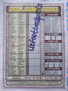 week 5 special advance fixtures 2024